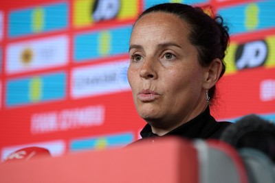 270526 - Wales Women Football Squad Announcement - Wales Women Head Coach, Rhian Wilkinson speaks to the press after announcing her squad for the upcoming World Cup Qualifying match against Czech Republic  