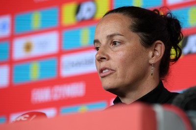 270526 - Wales Women Football Squad Announcement - Wales Women Head Coach, Rhian Wilkinson speaks to the press after announcing her squad for the upcoming World Cup Qualifying match against Czech Republic  