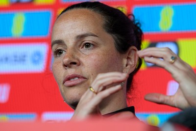 270526 - Wales Women Football Squad Announcement - Wales Women Head Coach, Rhian Wilkinson speaks to the press after announcing her squad for the upcoming World Cup Qualifying match against Czech Republic  