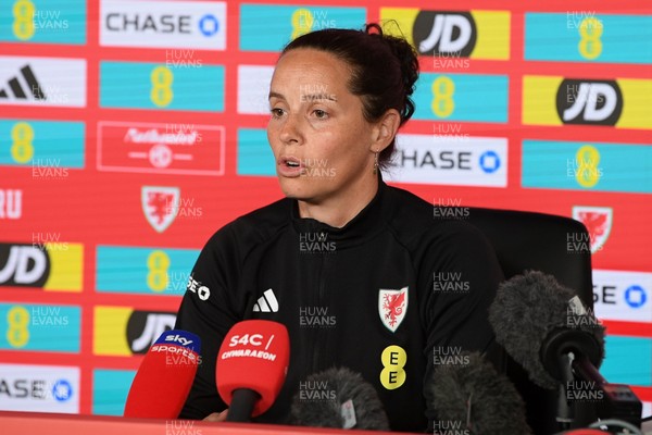 270526 - Wales Women Football Squad Announcement - Wales Women Head Coach, Rhian Wilkinson speaks to the press after announcing her squad for the upcoming World Cup Qualifying match against Czech Republic  
