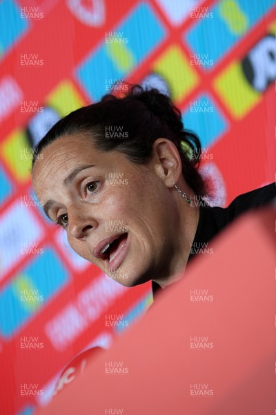 270526 - Wales Women Football Squad Announcement - Wales Women Head Coach, Rhian Wilkinson speaks to the press after announcing her squad for the upcoming World Cup Qualifying match against Czech Republic  