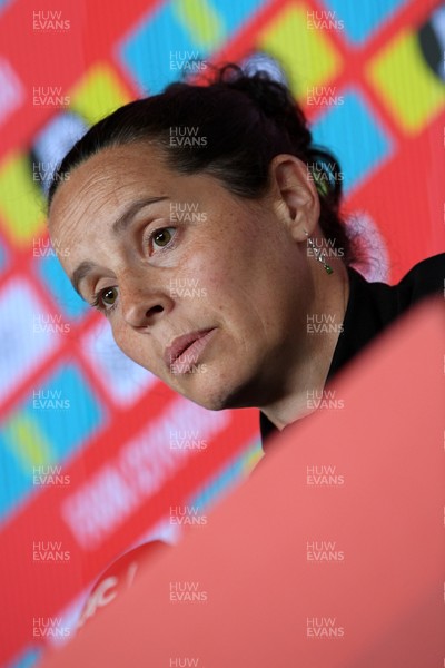270526 - Wales Women Football Squad Announcement - Wales Women Head Coach, Rhian Wilkinson speaks to the press after announcing her squad for the upcoming World Cup Qualifying match against Czech Republic  