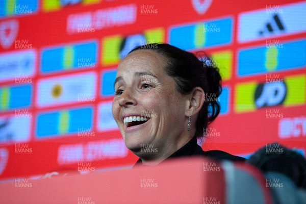 270526 - Wales Women Football Squad Announcement - Wales Women Head Coach, Rhian Wilkinson speaks to the press after announcing her squad for the upcoming World Cup Qualifying match against Czech Republic  