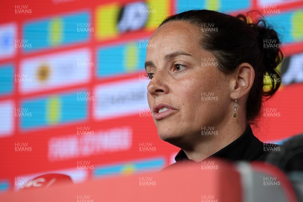 270526 - Wales Women Football Squad Announcement - Wales Women Head Coach, Rhian Wilkinson speaks to the press after announcing her squad for the upcoming World Cup Qualifying match against Czech Republic  