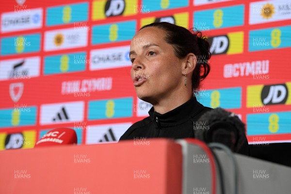 270526 - Wales Women Football Squad Announcement - Wales Women Head Coach, Rhian Wilkinson speaks to the press after announcing her squad for the upcoming World Cup Qualifying match against Czech Republic  