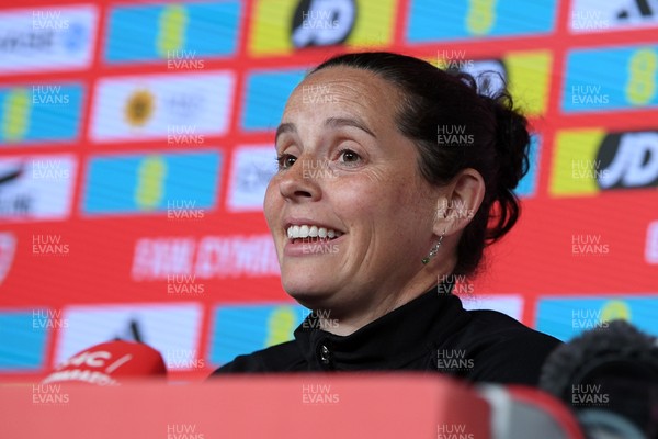270526 - Wales Women Football Squad Announcement - Wales Women Head Coach, Rhian Wilkinson speaks to the press after announcing her squad for the upcoming World Cup Qualifying match against Czech Republic  