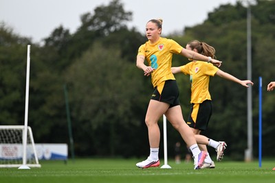 061026 - Wales Women Football Training - Phoebe Poole during training ahead of their World Cup Play-Off match against Albania