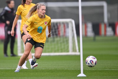 061026 - Wales Women Football Training - Charlie Estcourt during training ahead of their World Cup Play-Off match against Albania