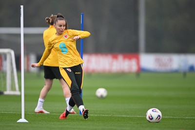061026 - Wales Women Football Training - Hannah Cain during training ahead of their World Cup Play-Off match against Albania