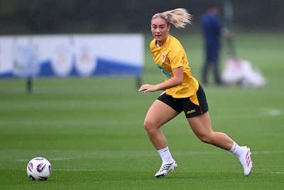 061026 - Wales Women Football Training - Casi Gregson during training ahead of their World Cup Play-Off match against Albania