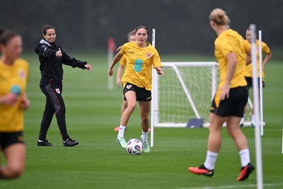 061026 - Wales Women Football Training - Scarlett Hill during training ahead of their World Cup Play-Off match against Albania
