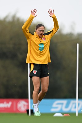 061026 - Wales Women Football Training - Scarlett Hill during training ahead of their World Cup Play-Off match against Albania