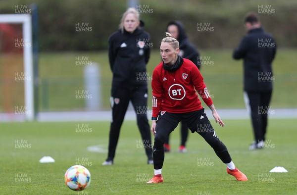 080421 Wales Women Football Training Session - Jess Fishlock of Wales during a training session at Leckwith Stadium ahead of their match against Canada