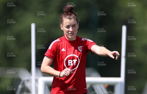 080621 - Wales Women Football Training - Angharad James during training