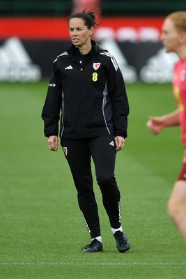 080626 - Wales Women Football Training - Wales head coach, Rhian Wilkinson during training ahead of their upcoming World Cup qualifier match against Czech Republic