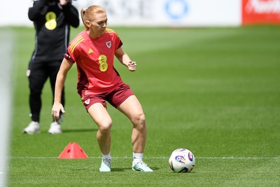 080626 - Wales Women Football Training - Ceri Holland during training ahead of their upcoming World Cup qualifier match against Czech Republic