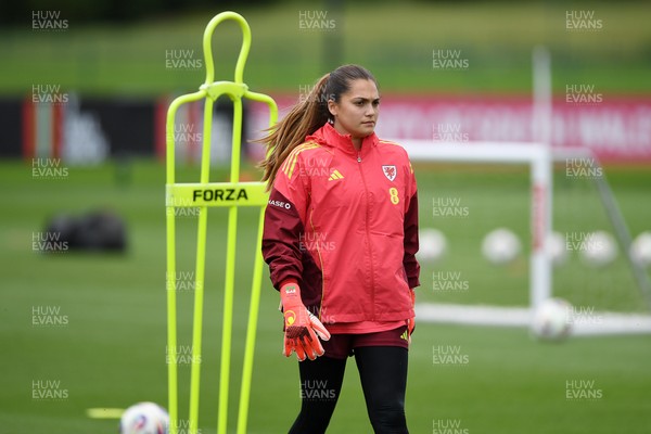 080626 - Wales Women Football Training - Safia Middleton-Patel during training ahead of their upcoming World Cup qualifier match against Czech Republic