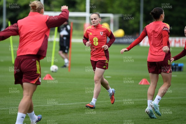 080626 - Wales Women Football Training - Lily Woodham during training ahead of their upcoming World Cup qualifier match against Czech Republic