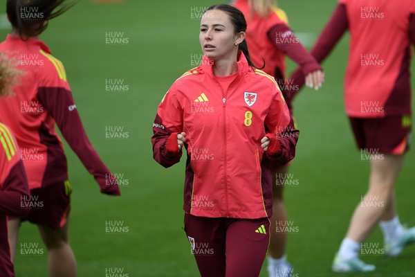 080626 - Wales Women Football Training - Hannah Cain during training ahead of their upcoming World Cup qualifier match against Czech Republic