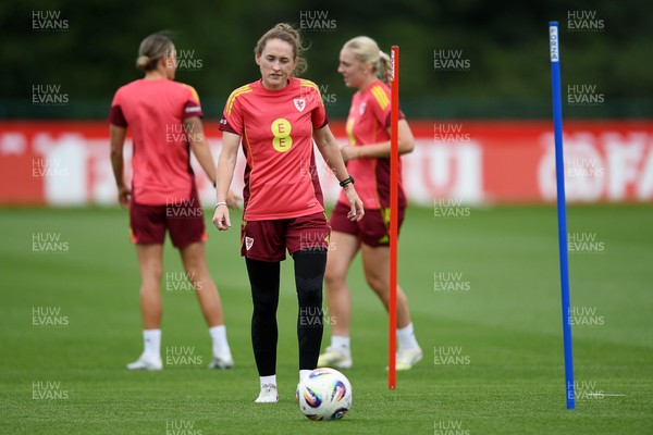 080626 - Wales Women Football Training - Rachel Rowe during training ahead of their upcoming World Cup qualifier match against Czech Republic