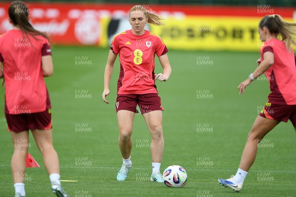 080626 - Wales Women Football Training - Ceri Holland during training ahead of their upcoming World Cup qualifier match against Czech Republic