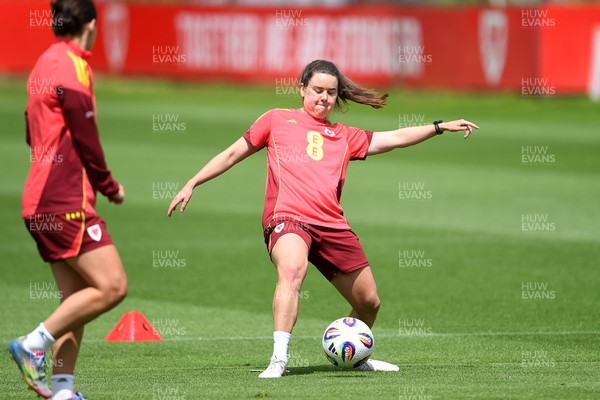 080626 - Wales Women Football Training - Esther Morgan during training ahead of their upcoming World Cup qualifier match against Czech Republic