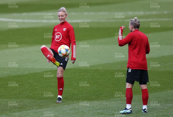120421 Wales Women Football Training Session - Sophie Ingle of Wales during a training session at Cardiff City Stadium ahead of their friendly international match against Denmark