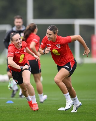 121026 - Wales Women Football Training - Lilly Woodham during training head of their sides World Cup play-off match against Albania