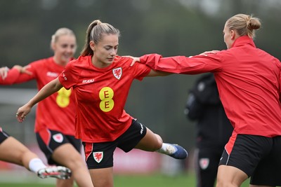 121026 - Wales Women Football Training - Charlie Estcourt during training head of their sides World Cup play-off match against Albania