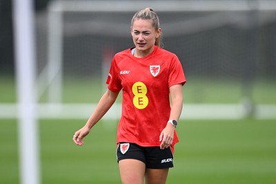 121026 - Wales Women Football Training - Charlie Estcourt during training head of their sides World Cup play-off match against Albania