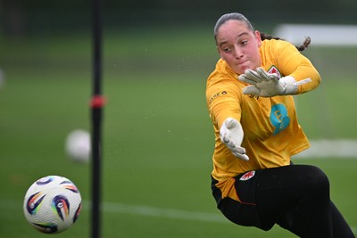 121026 - Wales Women Football Training - Soffia Kelly during training head of their sides World Cup play-off match against Albania