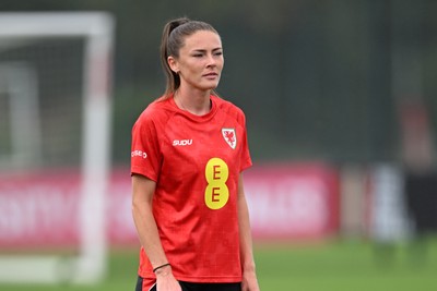 121026 - Wales Women Football Training - Chloe Williams during training head of their sides World Cup play-off match against Albania