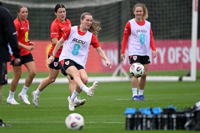 121026 - Wales Women Football Training - Carrie Jones during training head of their sides World Cup play-off match against Albania