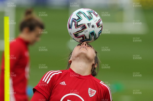 140921 - Wales Women Football Training Session - Georgia Walters of Wales during a training session ahead of their opening 2023 FIFA Women’s World Cup Qualifying Round matches against Kazakhstan and Estonia