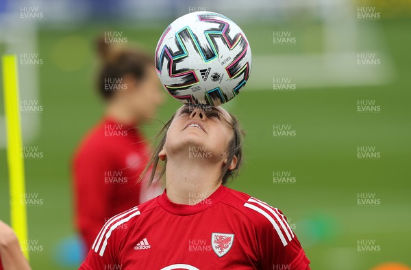 140921 - Wales Women Football Training Session - Georgia Walters of Wales during a training session ahead of their opening 2023 FIFA Women’s World Cup Qualifying Round matches against Kazakhstan and Estonia