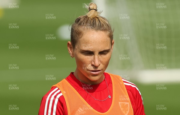 140921 - Wales Women Football Training Session - Jess Fishlock of Wales during a training session ahead of their opening 2023 FIFA Women’s World Cup Qualifying Round matches against Kazakhstan and Estonia