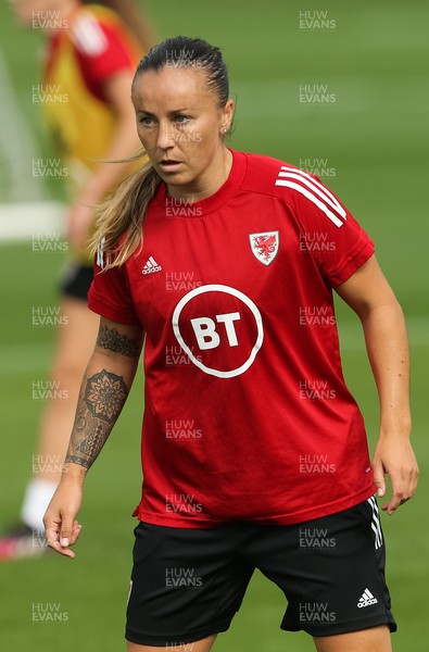 140921 - Wales Women Football Training Session - Natasha Harding of Wales during a training session ahead of their opening 2023 FIFA Women’s World Cup Qualifying Round matches against Kazakhstan and Estonia