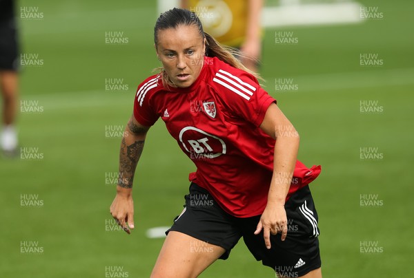 140921 - Wales Women Football Training Session - Natasha Harding of Wales during a training session ahead of their opening 2023 FIFA Women’s World Cup Qualifying Round matches against Kazakhstan and Estonia
