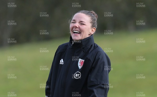 170221 - Wales Women Football Training Session - Interim assistant coach Loren Dykes during Wales Women's Football squad training  This is the first training session since the departure of Jayne Ludlow as Wales national team manager