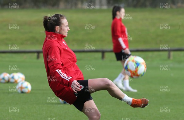 170221 - Wales Women Football Training Session - Helen Ward during a Wales Women training session