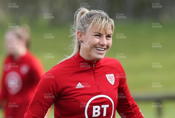 170221 - Wales Women Football Training Session - Gemma Evans during a Wales Women training session
