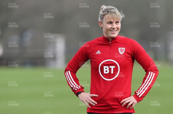 170221 - Wales Women Football Training Session - Gemma Evans during a Wales Women training session