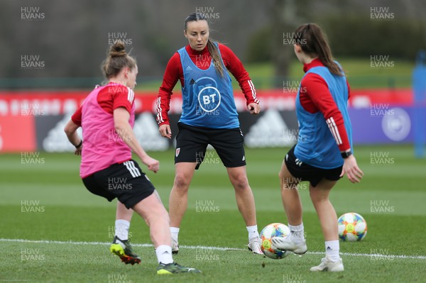 170221 - Wales Women Football Training Session - Natasha Harding during a Wales Women training session