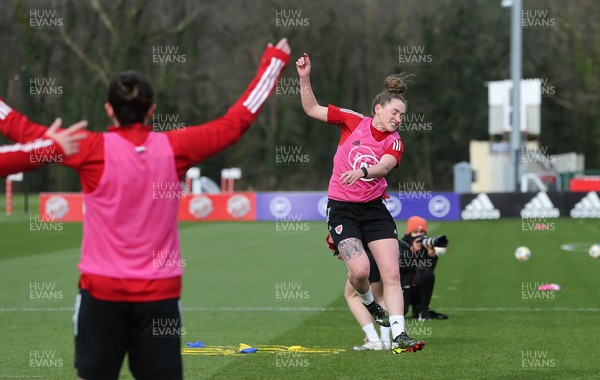 170221 - Wales Women Football Training Session - Rachel Rowe during a Wales Women training session