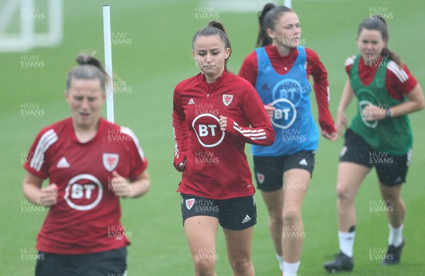 191021 - Wales Women Football Training - Hannah Cain during a Wales Women training session ahead of the World Cup Qualifying matches against Slovenia and Estonia