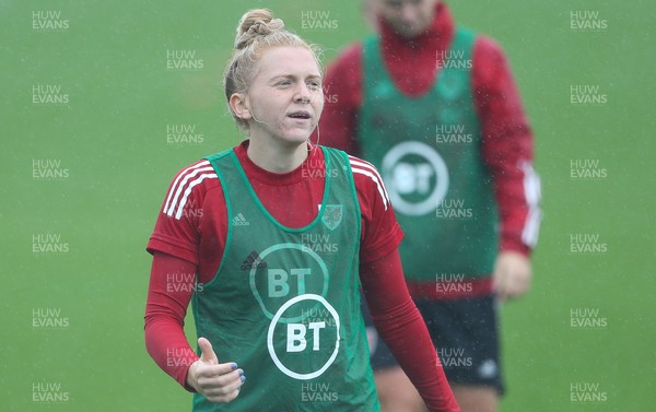 191021 - Wales Women Football Training - Ceri Holland during a training session ahead of their World Cup Qualifying matches against Slovenia and Estonia