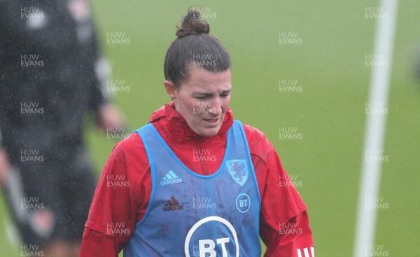 191021 - Wales Women Football Training - Helen Ward during a Wales Women training session ahead of the World Cup Qualifying matches against Slovenia and Estonia