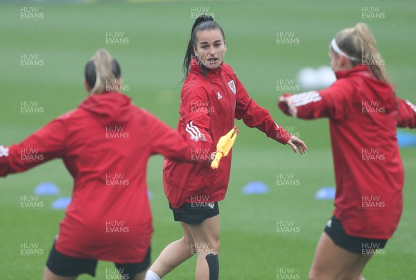 191021 - Wales Women Football Training - Ffion Morgan during a Wales Women training session ahead of the World Cup Qualifying matches against Slovenia and Estonia