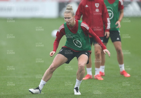 191021 - Wales Women Football Training - Rhiannon Roberts during a training session ahead of their World Cup Qualifying matches against Slovenia and Estonia