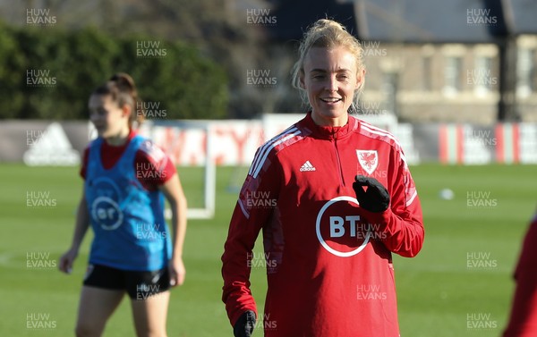 231121 - Wales Women Football Training - Sophie Ingle of Wales during a training session ahead of their World Cup qualifying match against Greece